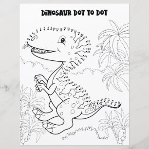 Fun Kids Activity Dinosaur Connect the Dots