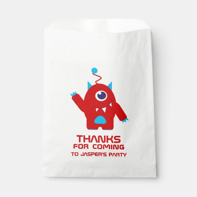 Fun kids alien birthday party favour bags (Front)