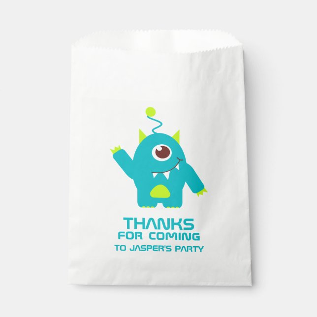 Fun kids alien birthday party favour bags (Front)