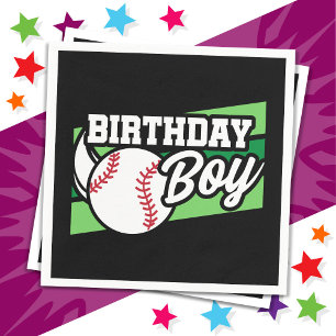 Fun Kids Baseball Party Home Run Birthday Boy Napkin