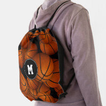 fun kids basketballs pattern monogrammed