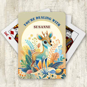 Fun Kids Cartoon Deer Playing Cards