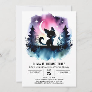Fun Kids Cat Birthday Invitation