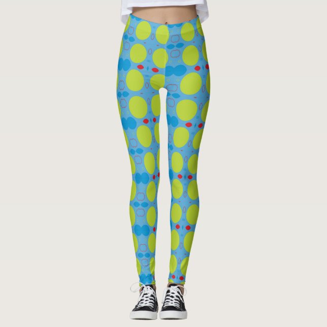 Fun Kids Green Red Blue Polka Dots Tights (Front)