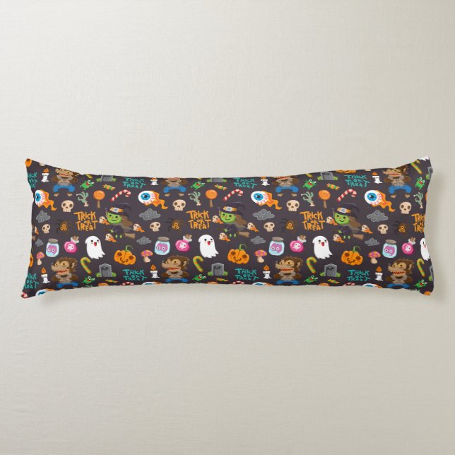 Fun Kids Halloween Candy Zombie Witch Ghost Brains Body Pillow (Front)
