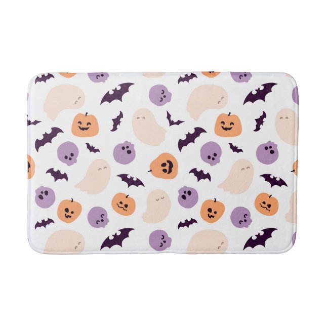 Fun Kids Halloween Pattern Bath Mat (Front)