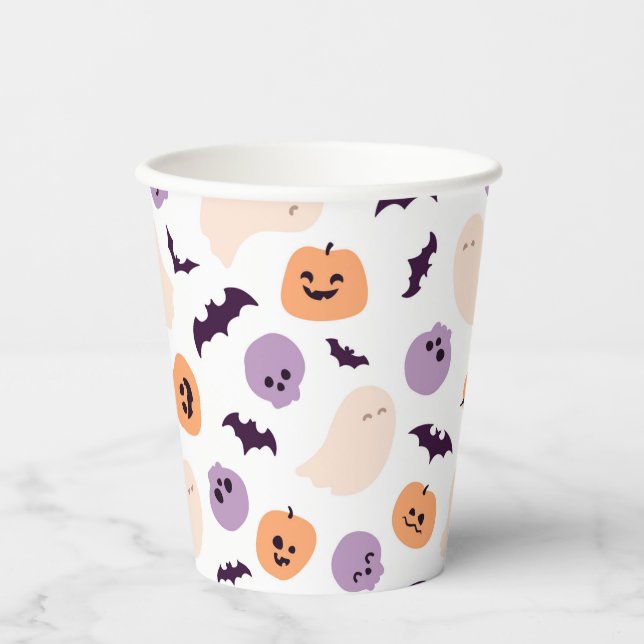 Fun Kids Halloween Pattern Paper Cups (Front)