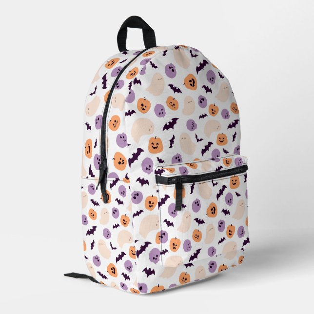 Fun Kids Halloween Pattern Printed Backpack (Back Corner Left)
