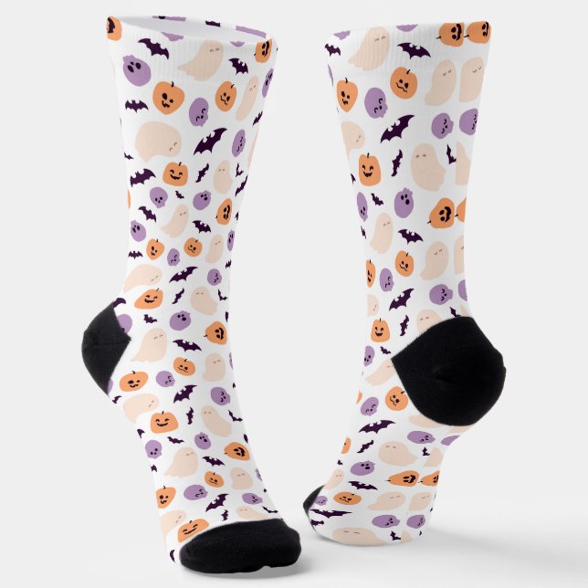 Fun Kids Halloween Pattern Socks (Angled)