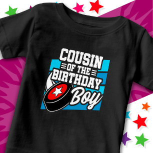 Fun Kids Hockey Party Cousin of the Birthday Boy Baby T-Shirt