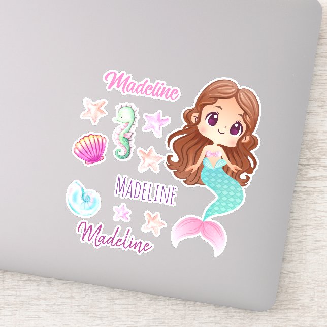 Fun Kid's Mermaid Name set Sticker (Detail)