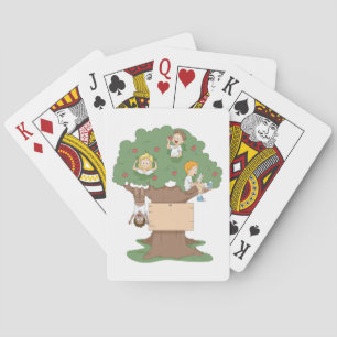 Fun Kids Playing in Apple Tree  Cards