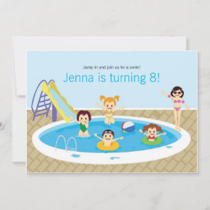Fun Kid's Pool Party Birthday Invitation