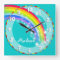 Fun kids rainbow name aqua wall clock