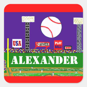 Fun Kids Sport Personalized Baseball Stickers Gift