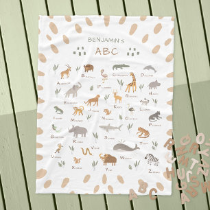 Fun Kids' Wild Animals Fleece Blanket