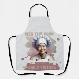 Fun Kiss The Cook She's Vintage Apron