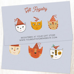 Fun Kitty Cat Baby Shower Gift Registry Enclosure Card