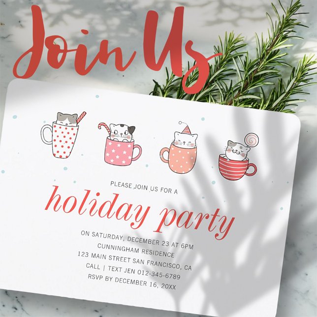 Fun Kitty Cat Party Holiday Party Invitation (Creator Uploaded)