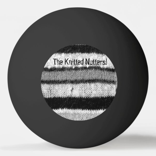 fun knitted black and white stripes ping pong ball (Front)