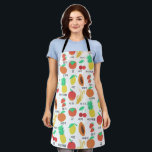 Fun Korean Texts Fruits & Veggies Unique Healthy Apron<br><div class="desc">This hand made pattern makes an awesome apron. Change the background colour or add your own texts. Check out my shop for more or let me know if you'd like something custom!</div>