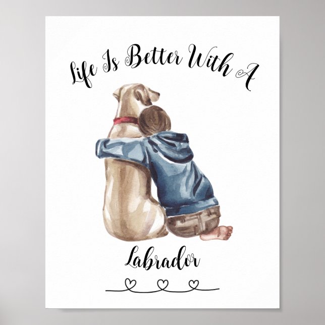 Fun Labrador Wall Art Poster (Front)