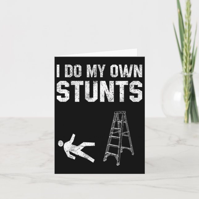 Fun Ladder Fall Gift Broken Bone Hand Get Well Soo Card (Front)