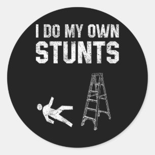 Fun Ladder Fall Gift Broken Bone Hand Get Well Soo Classic Round Sticker