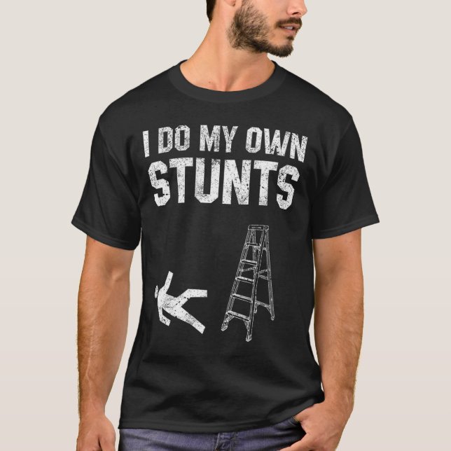 Fun Ladder Fall Gift Broken Bone Hand Get Well Soo T-Shirt (Front)