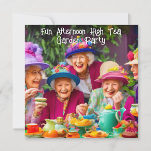 Fun Ladies Afternoon High Tea Garden Party 2 Invitation