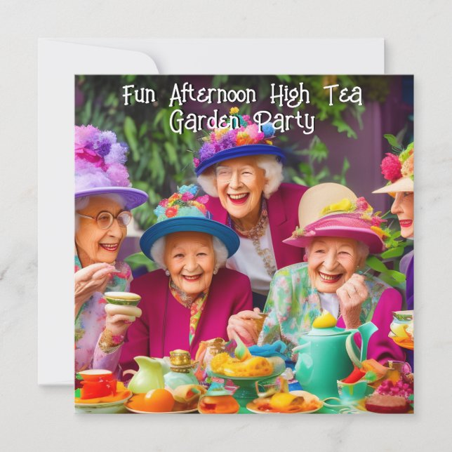 Fun Ladies Afternoon High Tea Garden Party 2 Invitation (Front)