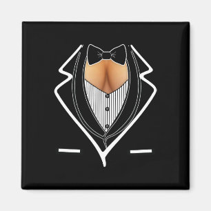 Fun Ladies Cleavage Tuxedo Party Mardi Gras Tailga Magnet
