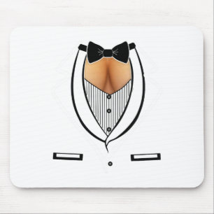 Fun Ladies Cleavage Tuxedo Party Mardi Gras Tailga Mouse Pad