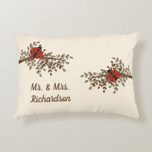 Fun Ladybug Design Accent Pillow