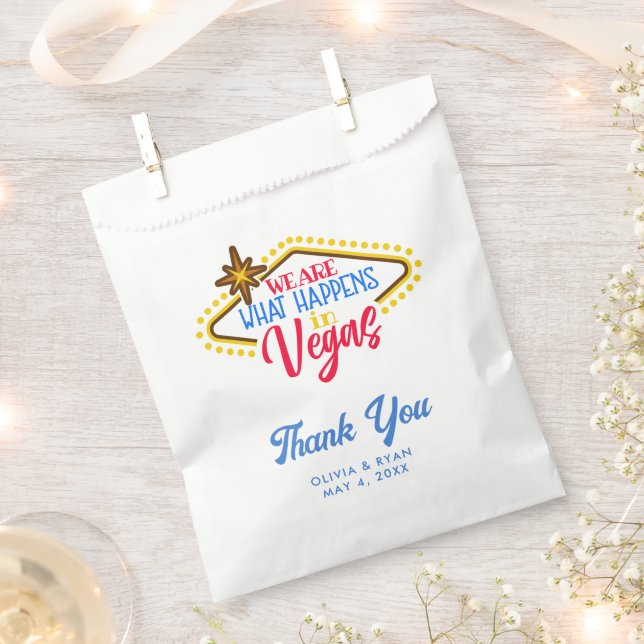 Fun Las Vegas Wedding Personalized Favour Bag  (Clipped)
