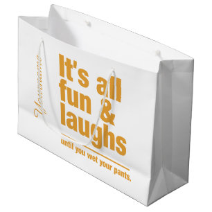 FUN & LAUGHS custom colour & name gift bags