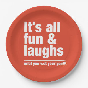 FUN & LAUGHS custom colour paper plates