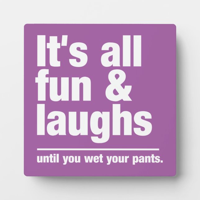 FUN & LAUGHS custom colour plaques (Front)