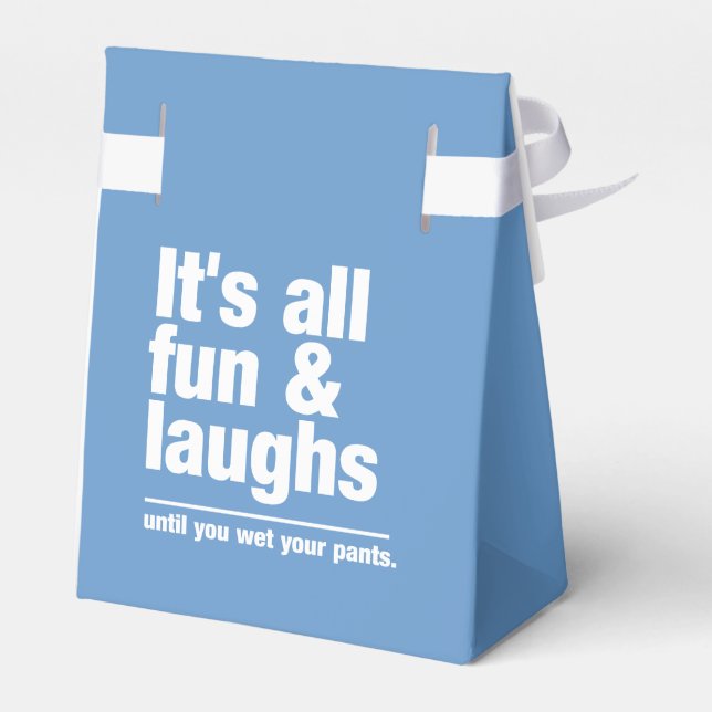 FUN & LAUGHS custom favour box (Back Side)