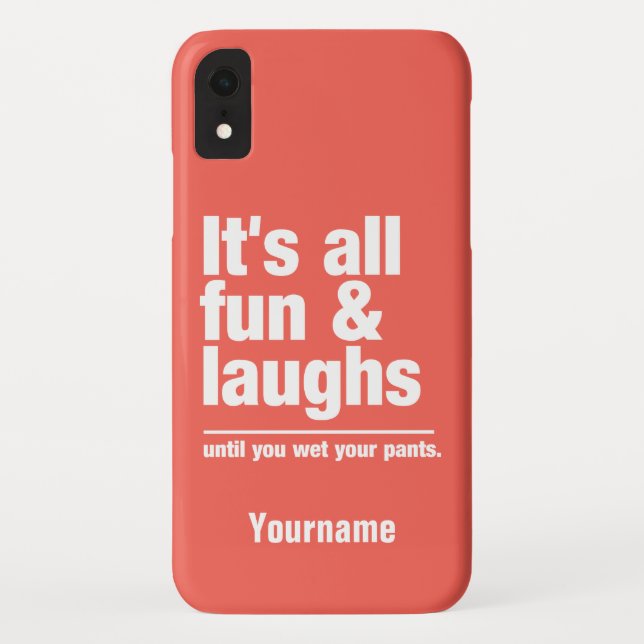 FUN & LAUGHS custom name & colour phone cases (Back)