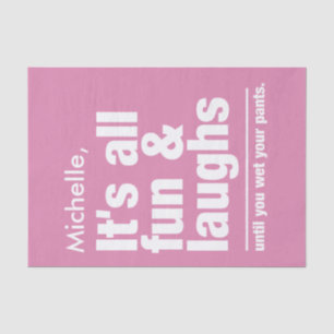 FUN & LAUGHS custom name & colour tissue paper