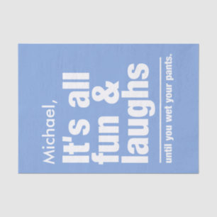 FUN & LAUGHS custom name & colour tissue paper