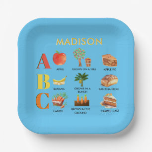 Fun Learning ABC’s Apple Banana Carrot Name  Paper Plate