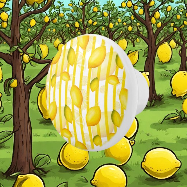 Fun lemon fruit stripe pattern kitchen knob (Creator Uploaded)