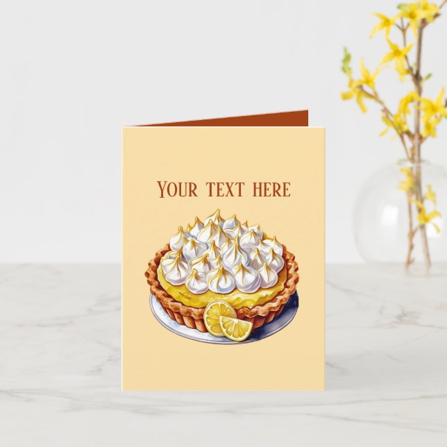 Fun lemon pie customizable card (Yellow Flower)