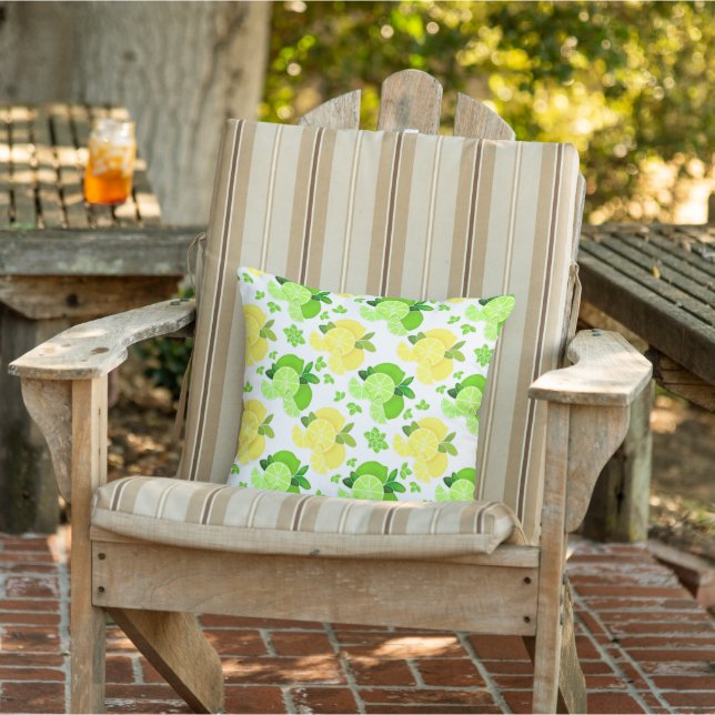 Fun Lemons lime| lemon lime slices sunny citrus   Outdoor Pillow (Chair)