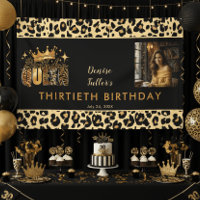 Fun Leopard Birthday Queen Thirty Photo Birthday