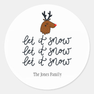 Fun 'Let it Snow' Custom Holiday Sticker or Labels