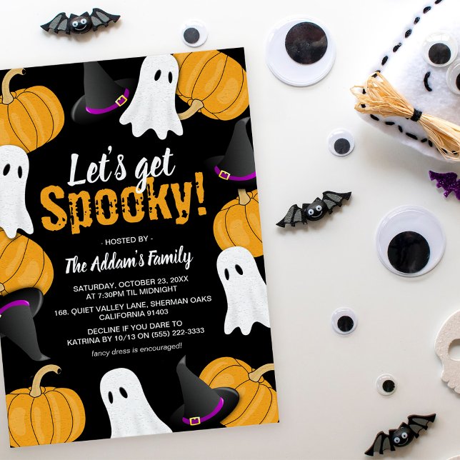 Fun 'Let's Get Spooky!' Halloween Party Invitation (Creator Uploaded)
