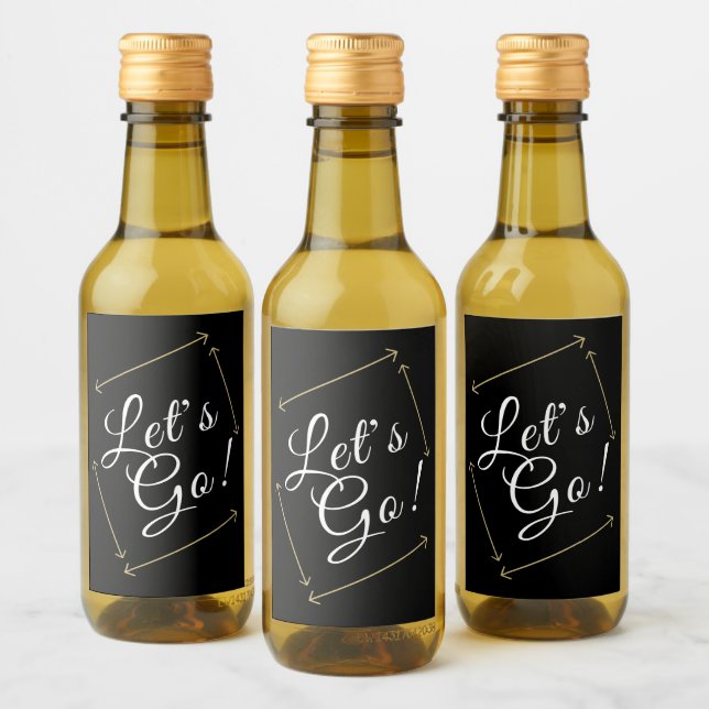 fun LET'S GO! lettering | Wine Label (Bottles)